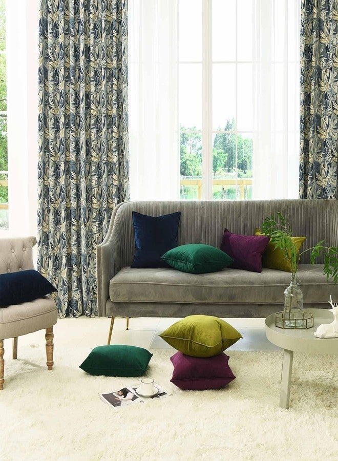 JUSPURBET طقم أغطية وسائد من جاسبوربيت، مقاس 16×24 بوصة، قطعتان، أغطية وسائد زينة للأريكة والسرير، مصنوعة من المخمل الناعم، أغطية وسائد قطنية مع سحاب مخفي، لون كحلي، لتزيين غرفة المعيشة - Image 2